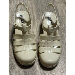 Wild Fable‎ White Heeled Jelly Sandals Size 6 Platform Lug Sole Y2K